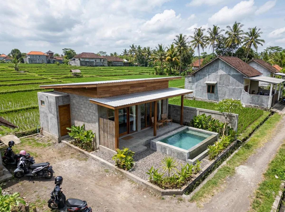 Vila 2 kamar di area persawahan